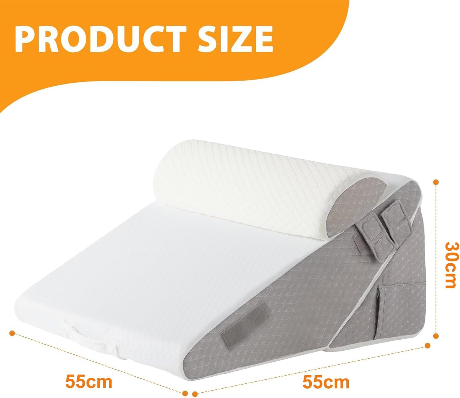 Mylindde 3PCS Orthopedic Bed Wedge Pillow Set, Post Surgery Foam Pillow, Triangle Adjustable Support Pillow, Memory Foam Wedge Pillows, Adjustable Wedge Pillow for Body Pain Relief (White)
